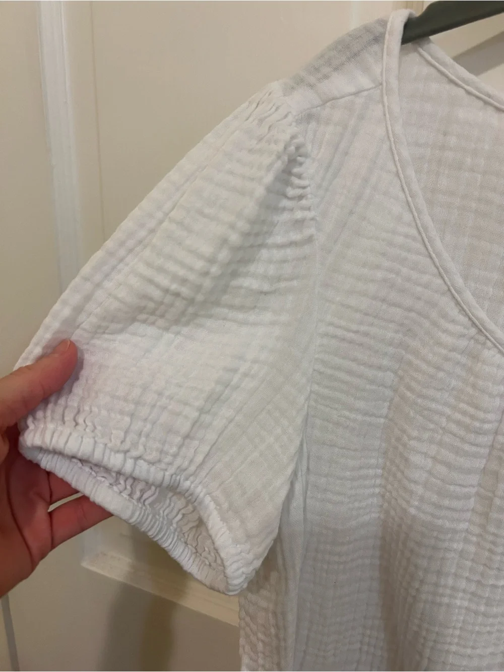 J. Crew White Cotton Gauze Top